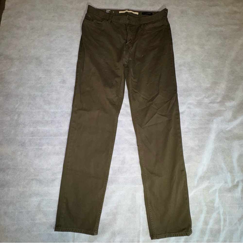 Banana Republic Traveler Pants Men's Sz 33x34 Olive Green Casual Tapered